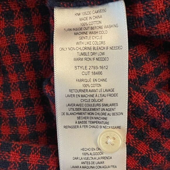 Current/Elliott The Prep school button down plaid rough hem  fringe size 0 - Picture 6 of 6
